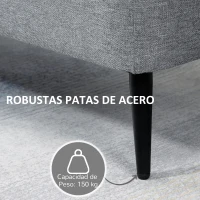 HOMCOM Banco de Almacenamiento con Tapa Abatible y Patas de Acero para Dormitorio Salón Entrada 101x38,5x44,5 cm Gris(m-5)