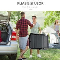 Outsunny Sezlong pentru Plaja cu Spatar Rabatabil pe 5 Pozitii si Perna, Sezlong de Gradina Pliabil din Otel si Tesatura Plasa, Gri(m-6)