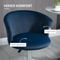 HOMCOM Barhocker 2er-Set  in Samtoptik 58 cm x 58 cm x 108 cm(m-6)
