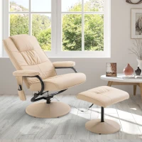 HOMCOM Fauteuil de Massage Vibration Electrique Relaxation avec Chauffage Beige(m-9)