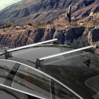 HOMCOM 2 barres de toit de voiture verrouillables 4 clés fournies alliage d'aluminium 123,6 x 15 x 15 cm - charge max. 100 kg - argenté et noir(m-2)