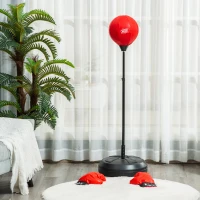 HOMCOM Kids Punching Bag with Stand, Free Standing Boxing Bag Set, Speed Bag with Speedball Adjustable Height from 122cm to 154cm(m-2)