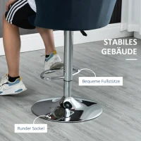 HOMCOM Barhocker 2er-Set  in Samtoptik 58 cm x 58 cm x 108 cm(m-7)