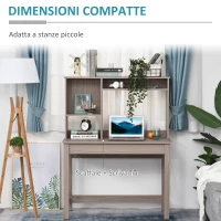 HOMCOM Scrivania per Computer Moderna con Ripiani Aperti, Scrivania con Libreria in Legno, Tavolo Porta PC per Computer, per Ufficio, Studio e Camera da Letto, 105x50x137.5cm, Marrone(m-5)