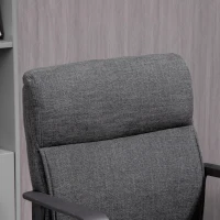 Vinsetto Chaise de bureau ergonomique fauteuil de bureau siège de bureau en toile avec accoudoir hauteur réglable pivotant à 360°  lin gris et piètement noir(m-8)
