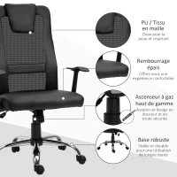Vinsetto Chaise de Bureau Ergonomique Fauteuil de Bureau pivotant, hauteur réglable, Dossier en maille respirante, revêtement en Nylon synthétique Noir(m-6)