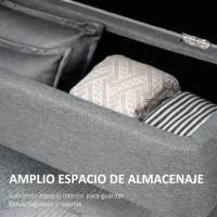 HOMCOM Banco de Almacenamiento con Tapa Abatible y Patas de Acero para Dormitorio Salón Entrada 101x38,5x44,5 cm Gris(m-4)