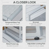 Outsunny Salon de Gradina din Ratan Gri Set Mobilier de Exterior 4 Buc(m-6)