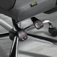 HOMCOM Fauteuil de bureau manager chaise de bureau dossier inclinable hauteur réglable roulettes pivotantes repose-pied appui-tête polyester gris(m-7)