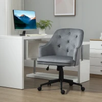 Vinsetto Chaise de bureau fauteuil de bureau ergonomique hauteur réglable pivotante à 360° revêtement velours grand confort 63 x 64 x 96 cm gris(m-2)