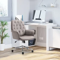 Vinsetto Swivel Desk Chair, On Wheels 360° Swivel, Adjustable Height Grey(m-11)