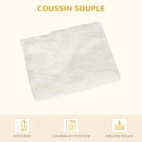 PawHut Maison niche pour chat design scandinave - coussin grand confort amovible inclus - 49,5 x 38,5 x 43,5 cm - aspect bois, beige(m-4)