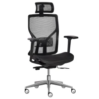 Vinsetto Fauteuil de bureau chaise de bureau ergonomique hauteur réglable avec appui-tête accoudoir 3D ajustable pivotante 360° tissu en maille 67 x 65 x 118-126 cm noir(m-1)