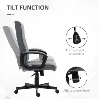 Vinsetto Scaun de birou pentru casa cu spatar inalt, pivotant la 360 de grade, inaltime si inclinare reglabila, gri inchis(m-5)
