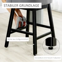 HOMCOM Sitzhocker, Barhocker, drehbar, eleganter Bezug, weiches Polster, Fußstütze, Kauschukholz, 60 x 60 x 112 cm(m-6)