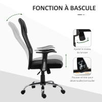 Vinsetto Chaise de Bureau Ergonomique Fauteuil de Bureau pivotant, hauteur réglable, Dossier en maille respirante, revêtement en Nylon synthétique Noir(m-5)