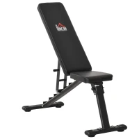 HOMCOM Panca Multifunzione per Addominali,6 Livelli di Inclinazione e Altezza Regolabile, Panca Palestra Pieghevole, Panca Pesi, Panca Piana , Acciaio e PU, 125x45x45-118cm, Nero(m-10)