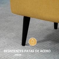 HOMCOM Banco de Almacenamiento con Tapa Abatible y Patas de Acero para Dormitorio Salón Entrada 101x38,5x44,5cm Amarillo(m-6)