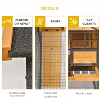 PawHut Cusca pentru Iepuri cu Casuta Rampa Curte Cusca pentru Iepuri din Lemn si Metal(m-7)