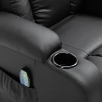 HOMCOM Fauteuil de Massage et Relaxation électrique Chauffant 360° pivotant inclinable manuellement Repose-Pied télécommande ‎Noir(m-8)