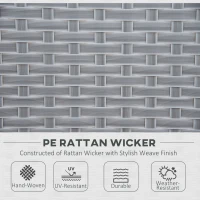 Outsunny Salon de Gradina din Ratan Gri Set Mobilier de Exterior 4 Buc(m-4)