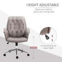 Vinsetto Swivel Desk Chair, On Wheels 360° Swivel, Adjustable Height Grey(m-4)