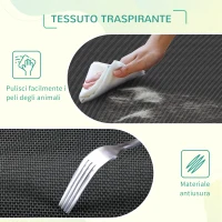 PawHut Brandina per Cani con Tettuccio da Esterno e Interno, Lettino per Cani Pieghevole in Tessuto Oxford e Acciaio, 118x60x90cm, Grigio(m-7)