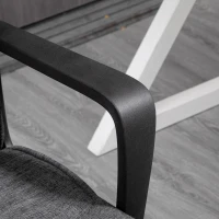 Vinsetto Chaise de bureau ergonomique fauteuil de bureau siège de bureau en toile avec accoudoir hauteur réglable pivotant à 360°  lin gris et piètement noir(m-9)