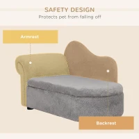 PawHut Canapea pentru caini de talie medie, pat inaltat pentru caini cu cadru din lemn, lounge pentru pisoi pentru instalare usoara, 80 x 40 x 46 cm, gri inchis(m-4)