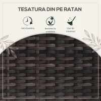Outsunny Set masa si scaune 5 piese din rattan PE pentru exterior, cotiere din rachita, pentru terasa(m-6)
