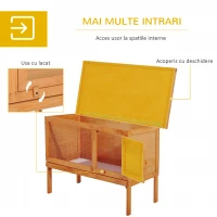 PawHut cusca exterior, pentru iepuri, din lemn, 90x45x65cm(m-5)