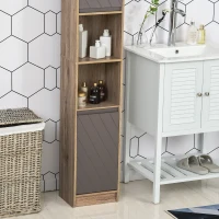 HOMCOM dulap de baie cu rafturi si sertare, 30x24x170cm(m-10)