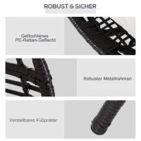 Outsunny rotan fauteuil in druppelvorm 101 cm x 89 cm x 156 cm(m-4)