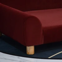 Sofa dla psa z uszami legowisko dla psa sofa dla kota z aksamitnym obiciem drewnianymi nogami(m-6)