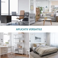 HOMCOM Birou pe colt pentru Computer cu Rafturi in Lemn, Negru, 120x106x75cm(m-7)