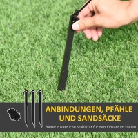 HOMCOM Kerstdecoratie ventilator zelfopblaasbare kerstman Santa Claus led(m-7)