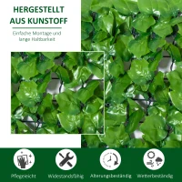 Outsunny kunsthaag privacyhaag terras wanddecoratie wandversiering(m-4)