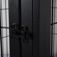 Pawhut Klatka dla Psa do Domu 2 Drzwi Zwierzęta Domowe MDF Metal Czarna(m-8)