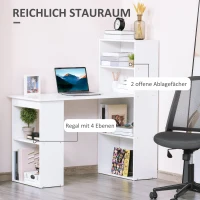 HOMCOM bureau met kast kantoorkast computertafel werktafel laptoptafel(m-5)