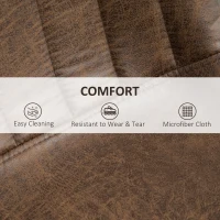 HOMCOM Barstools 2 Piece Adjustable Height Dining Counter Chair 360° Swivel with Footrest for Home Pub, Brown(m-5)