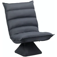 HOMCOM fauteuil, draaibare zitting, verstelbare rugleuning, zachte bekleding, ademende hoes, donkergrijs, 62 x 62 x 95 cm(m-1)