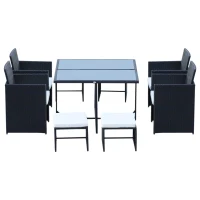 Outsunny 9/11/13-delig Zitgroep tuinset zitset rotan tuinmeubelen poly-rotan(m-1)