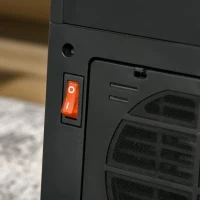 HOMCOM Soba Electrica cu Umidificator, Lumina LED in 3 culori, Temporizator si Telecomanda(m-12)