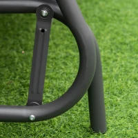 Outsunny schommelbank voor 2 personen in rotan look, staal + poly rotan, grijs, 70 x 120 x 84 cm(m-8)