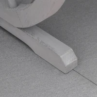 Outsunny Wooden Cart Wagon Wheel 2 Seater Garden Bench Outdoor Garden Armrest Chair Rustic High Back Loveseat Grey(m-10)