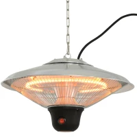 Outsunny promiennik ciepła sufitowy, 1500 W z oświetleniem LED, taras, aluminium, srebrny(m-1)