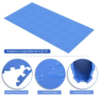 HOMCOM Covor Puzzle 32 Piese 63x63cm in EVA Moale Albastru(m-5)