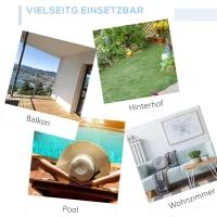 Outsunny schommelstoel, tuinstoel, poly rotan met grijze kussens(m-7)