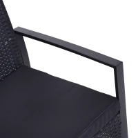 Poly-rotan zitgroep 5-delig Tuinset met kussens tuin zwart(m-9)