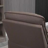 HOMCOM Relaxsessel Liegefunktion 135° neigbar, Wippfunktion, Fußstütze 82 cm x 95 cm x 98 cm Mikrofaserstoff Braun(m-9)